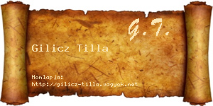 Gilicz Tilla névjegykártya